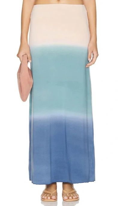 Indah Monarch Hand-painted Maxi Skirt In Ombre Azure