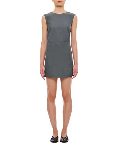 Loulou Studio Openback Sleeveless Short Dress In Grey