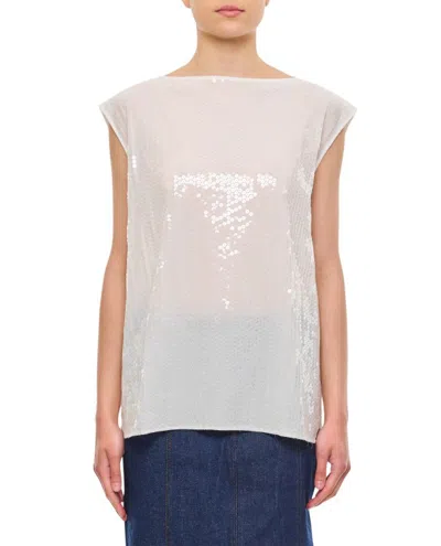 Junya Watanabe Embroidered Sequins Top In White
