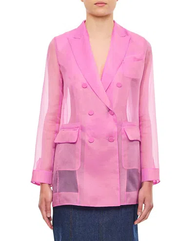 Max Mara Negrar Double Breatesd Jacket In Pink