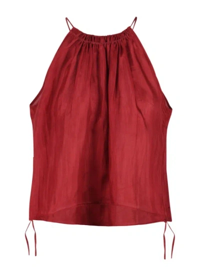 The Rose Ibiza Silk Top In Red