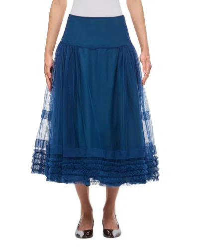 Molly Goddard Uma Midi Skirt In Blue