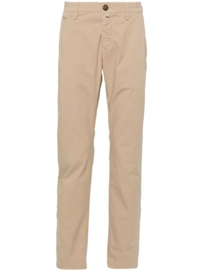 Jacob Cohen Bobby Slim Chino Trousers In Neutrals