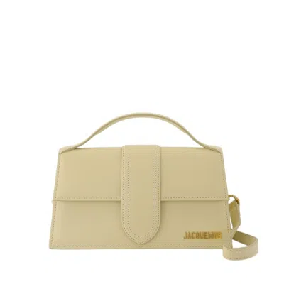 Jacquemus Le Grand Bambino Leather Shoulder Bag In Beige