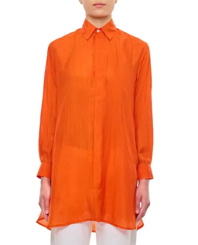 The Rose Ibiza Reynal Silk Shirt In Orange