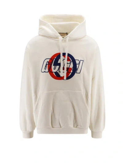 Gucci Cotton Jersey Hooded Sweatshirt In White