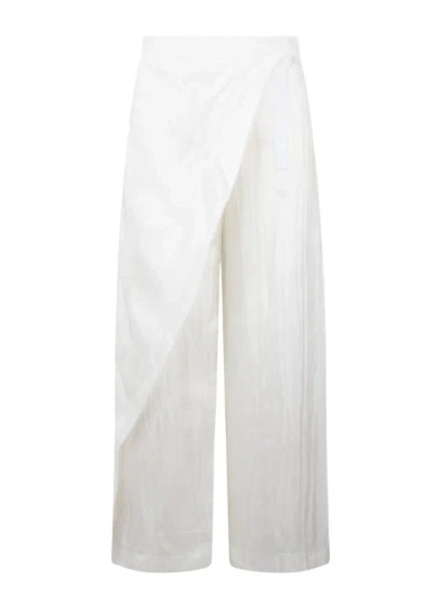 The Rose Ibiza Wrap Silk Trousers In White