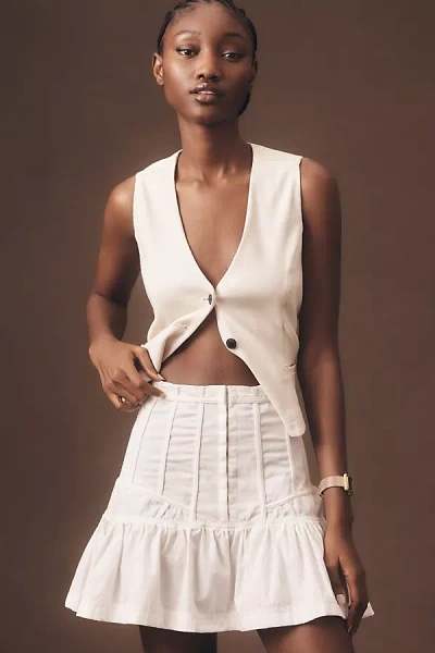 Pilcro Lexi Seamed Twofer Mini Skirt In White