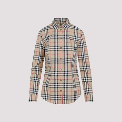 Burberry Archive Beige Cotton Lapwig Check Shirt In Nude & Neutrals