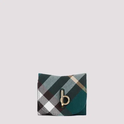 Burberry Archive Beige Rocking Compact Polyester Wallet In Green