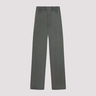 Lemaire Asphalt Grey Cotton Relaxed Trousers