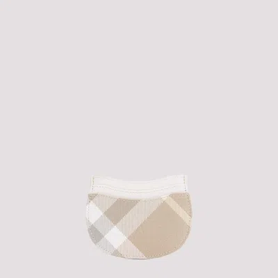 Burberry Beige Check Rocking Polyester Credit Card Case In Nude & Neutrals
