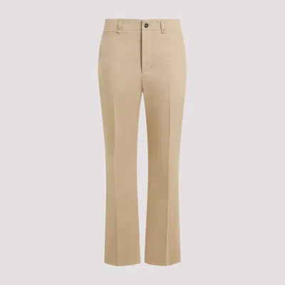 Saint Laurent Beige Cotton Pants In Brown