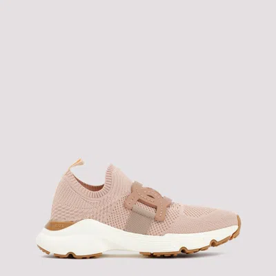 Tod's Chain-embellished Woven Sneakers In Nude & Neutrals