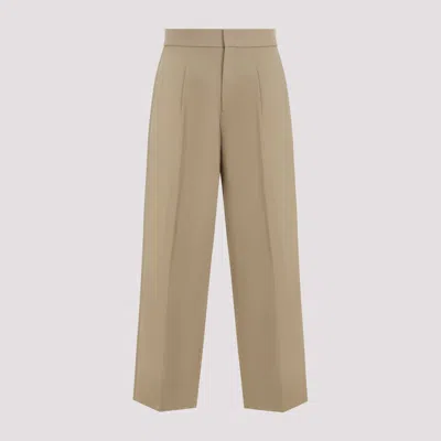 Fear Of God Straight-leg Pleated Wool And Cotton-blend Twill Trousers In Nude & Neutrals