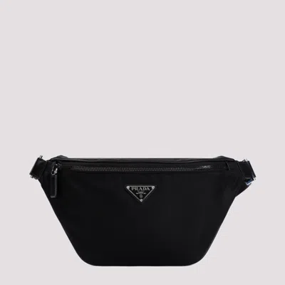 Prada Belt Bag With Logo In Black