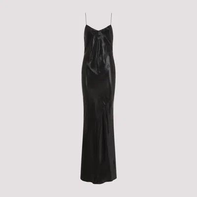 Saint Laurent Acetate Long Dress In Black