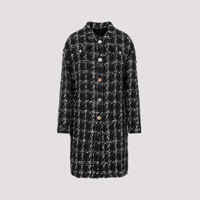 Giambattista Valli Checked Tweed Coat In Black