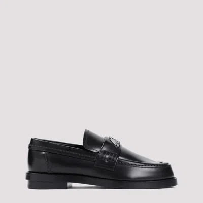 Alexander Mcqueen Black Brushed Leather Loafers