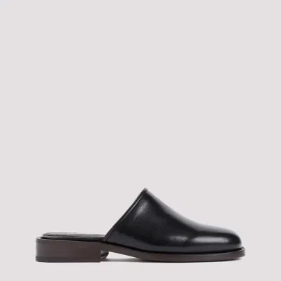 Lemaire Black Calf Leather Square Mule