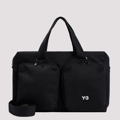 Y-3 Black Cotton Holdall Handbag