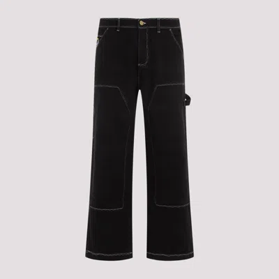 Kidsuper Messy Stitched Straight-leg Jeans In Black
