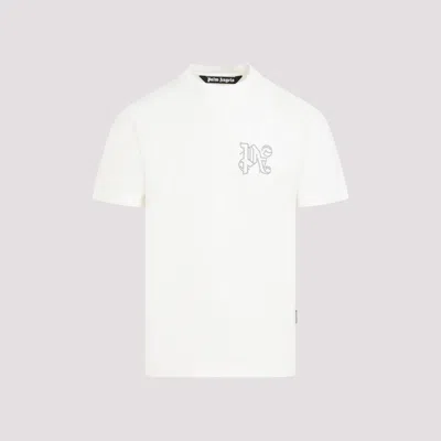 Palm Angels Monogram Studded Classic T-shirt In White
