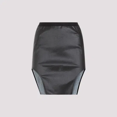 Rick Owens Black Diana Denim Cotton Mini Skirt