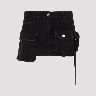 Attico Black Fay Mini Skirt