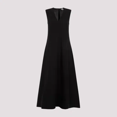 Totême Black Fluid V-neck Lyocell Dress