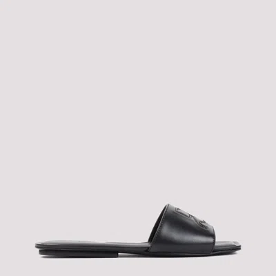 Courrèges Black Leather Ac Slides Sandal
