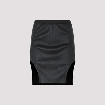 Rick Owens Diana Leather Mini Skirt In Black