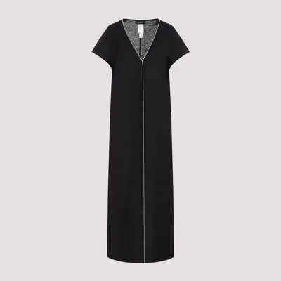Fabiana Filippi Linen Long Dress In Black