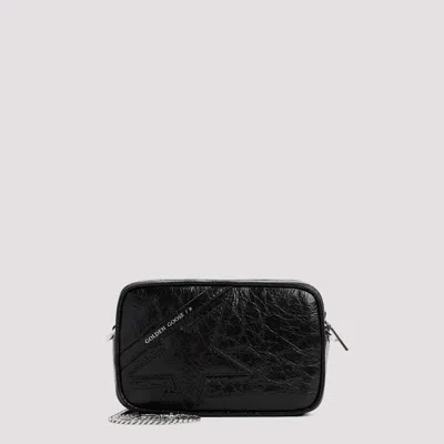 Golden Goose Mini Star Bag In Leather With Tone-on-tone Star In Black