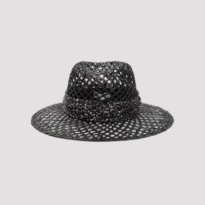 Maison Michel Black Raffia Virginie Hat