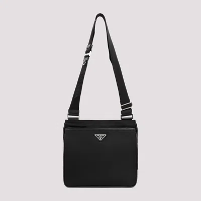 Prada Black Re-nylon And Saffiano Shoulder Bag
