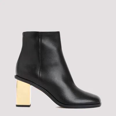Chloé Rebecca Black Leather Ankle Boots