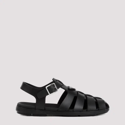 Prada Soft Project Sandals In Black