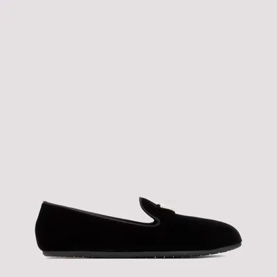 Prada Black Velvet Slippers