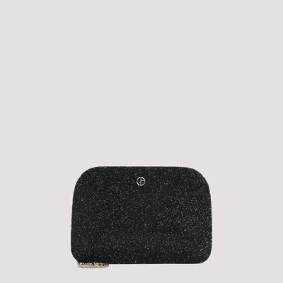 Giorgio Armani La Prima Crystal-embellished Clutch Bag In Black