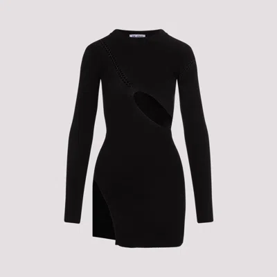 Attico Viscose Mini Dress In Black
