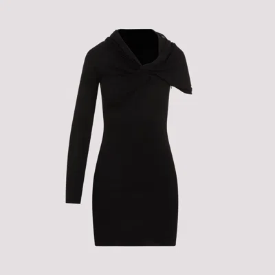 Saint Laurent Viscose Mini Dress In Black