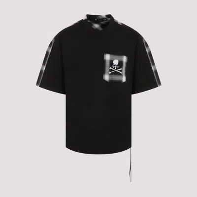 Mastermind Japan Black White Combined Check Cotton T-shirt