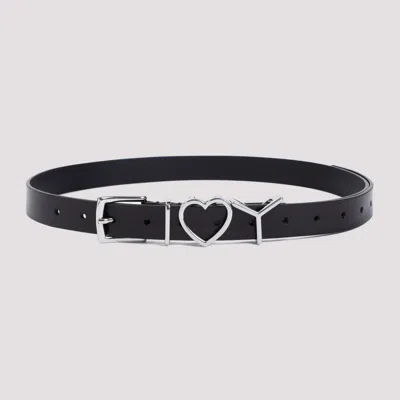 Y/project Black Y Heart 25mm Cow Leather Belt