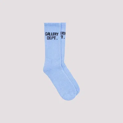 Gallery Dept. Clean Logo Intarsia-knit Socks In Fluorescent Blue