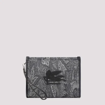 Etro Blue M Pouch In Gray