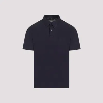 Brioni Wool Polo In Blue