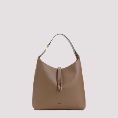 Chloé Brown Marcie Leather Bag In Nude & Neutrals