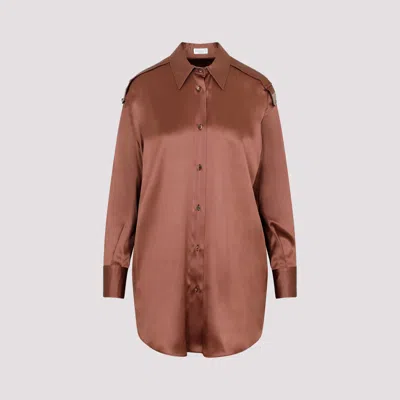 Brunello Cucinelli Brown Silk Shirt