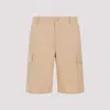 Kenzo Camel Cotton Workwear Shorts In Nude & Neutrals